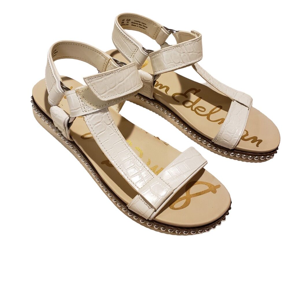 Sam Edelman Leather Animal Print White Sport Sandals - Annalise Sz 9